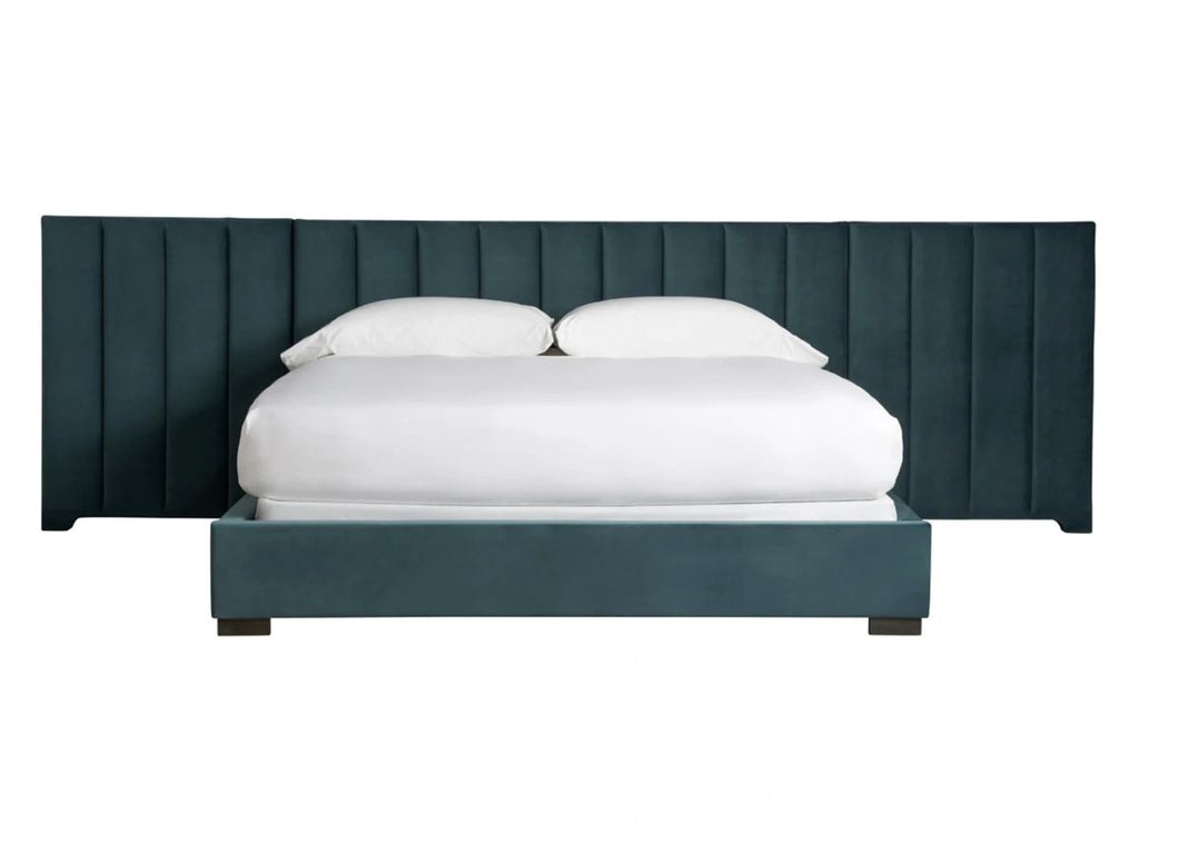Wilson Stylish Teal Bed with Long Headboard