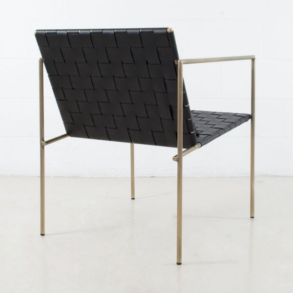 Phoenix Black Leather Strap Lounge Chair